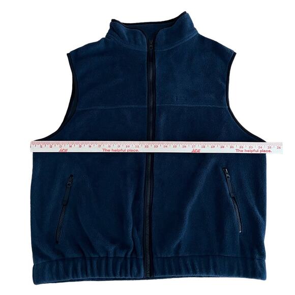 Trail Designs Navy Blue Mock Neck Full Zip Fleece Vest  Zippered Pockets XL - Picture 10 of 10